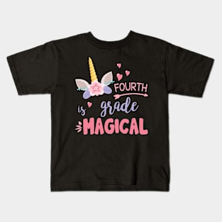 Unicorn Student Teacher Fourth Grade Is Magical Back School Kids T-Shirt